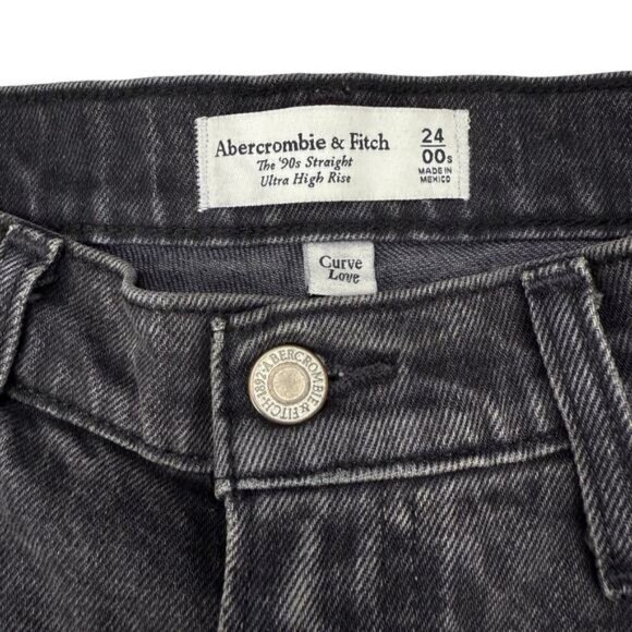 Abercrombie & Fitch Curve Love 90's Straight Ultra High Rise Jean Size 24 - Picture 4 of 7